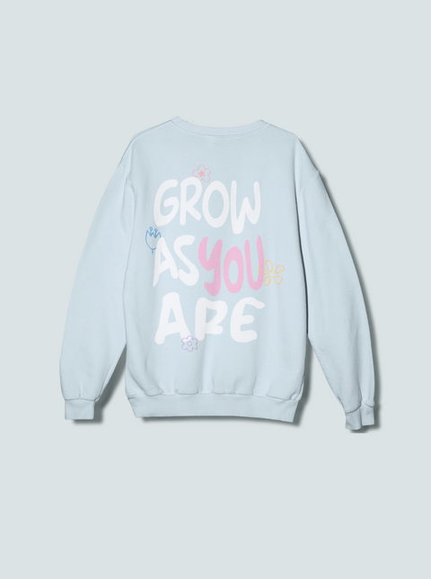 BLUE GROW AS YOU ARE CREWNECK SWEATER