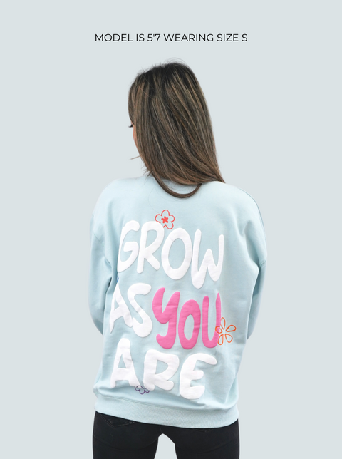 BLUE GROW AS YOU ARE CREWNECK SWEATER